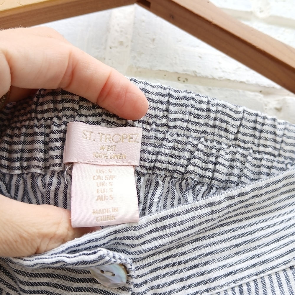 St. Tropez Linen Stripe Skirt Size Small - Picture 5 of 7